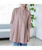 【ティアクラッセ/Tiaclasse】の【洗える】-TiaBASIC-バンドカラーシャツチュニックブラウス ピンク|ID: prp329100004097016 ipo3291000000031574908