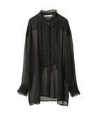 【イェッカ ヴェッカ/YECCA VECCA】のフリルデザインロングシャツ Black|ID: prp329100004097028 ipo3291000000027783528