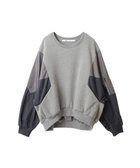 【イェッカ ヴェッカ/YECCA VECCA】の異素材MIX配色デザインプルオーバー Gray|ID: prp329100004097029 ipo3291000000027783531