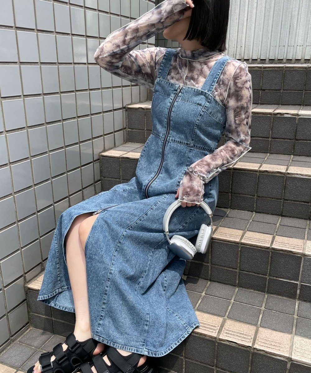 【ウィゴー/WEGO】のデニムWジップジャンスカ 人気、トレンドファッション・服の通販 founy(ファニー) 　ファッション　Fashion　レディースファッション　WOMEN　ワンピース　Dress　A/W・秋冬　Aw・Autumn/Winter・Fw・Fall-Winter　S/S・春夏　Ss・Spring/Summer　インナーキャミ　Inner Cami　スマホ　Smartphone　チュニック　Tunic　デニム　Denim　トレンド　Trend　ボトム　Bottom　夏　Summer　春　Spring　 other-1|ID: prp329100004098602 ipo3291000000027801033