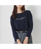 【エニィ スィス/any SiS】の【洗える】ラメ刺繍長袖 Tシャツ ネイビー|ID: prp329100004098618 ipo3291000000028254200