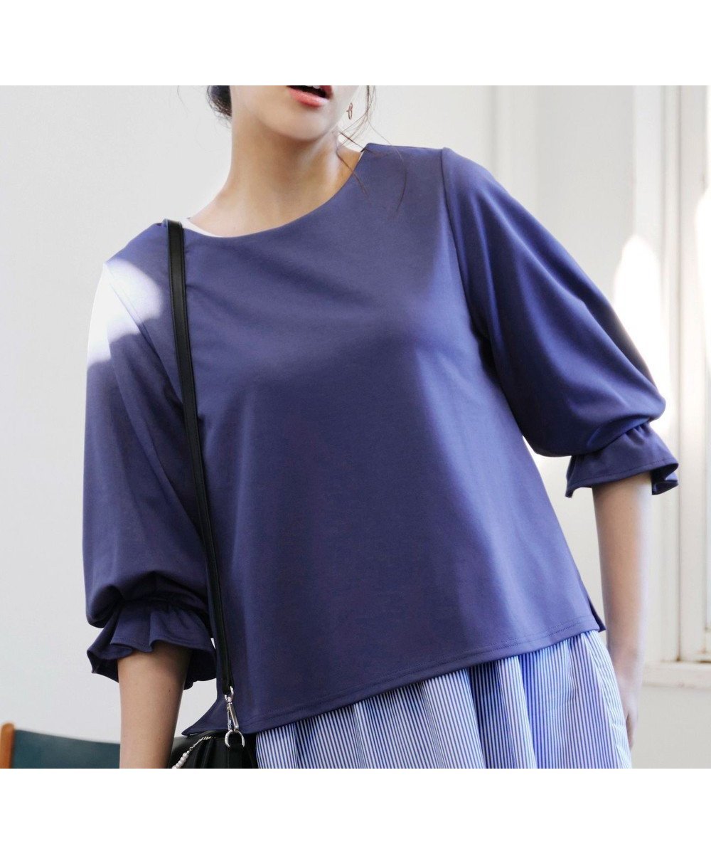 【ティアクラッセ/Tiaclasse】の【洗える】タックスリーブカットソートップス インテリア・キッズ・メンズ・レディースファッション・服の通販 founy(ファニー) ファッション Fashion レディースファッション Fashion for Women トップス・カットソー Cut & Sew Tops シャツ・ブラウス・オフィスカジュアル Elegant Blouses & Button-Ups ロングTシャツ・Tシャツ Longline T-Shirts & Tees カットソー・ベーシックTシャツ Cut-and-Sewn Tops / Stretch Tees & Basics ウォッシャブル Machine Washable カットソー Cut and Sewn Top シューズ Shoes, Footwear シンプル Simple, Minimal スリーブ Sleeve, Long Sleeve / Short Sleeve チュニック Tunic, Long Top フリル Frill, Ruffle フレア Flare, Flared ベーシック Basic, Essential ポケット Pocket, Pocket Detail 再入荷 Restock / Back in Stock 夏 Summer 新作・新入荷 New Arrivals / New In 旅行 Travel 春 Spring S/S・春夏 SS, Spring/Summer, Warm Season 洗える Machine Washable 秋 Autumn ブルー|ID: prp329100004100661 ipo3291000000033713878