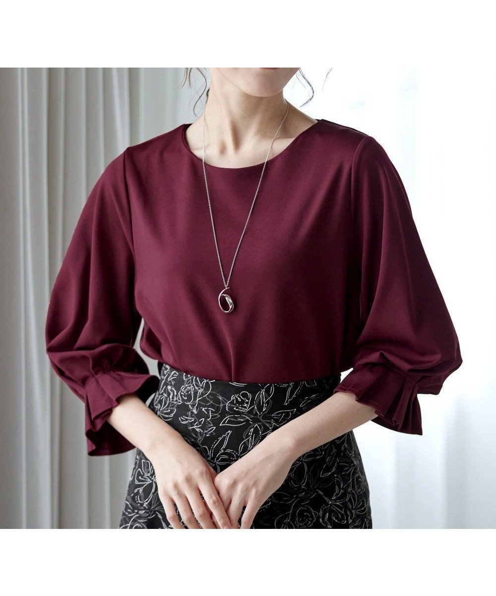 【ティアクラッセ/Tiaclasse】の【洗える】タックスリーブカットソートップス インテリア・キッズ・メンズ・レディースファッション・服の通販 founy(ファニー) ファッション Fashion レディースファッション Fashion for Women トップス・カットソー Cut & Sew Tops シャツ・ブラウス・オフィスカジュアル Elegant Blouses & Button-Ups ロングTシャツ・Tシャツ Longline T-Shirts & Tees カットソー・ベーシックTシャツ Cut-and-Sewn Tops / Stretch Tees & Basics ウォッシャブル Machine Washable カットソー Cut and Sewn Top シューズ Shoes, Footwear シンプル Simple, Minimal スリーブ Sleeve, Long Sleeve / Short Sleeve チュニック Tunic, Long Top フリル Frill, Ruffle フレア Flare, Flared ベーシック Basic, Essential ポケット Pocket, Pocket Detail 再入荷 Restock / Back in Stock 夏 Summer 新作・新入荷 New Arrivals / New In 旅行 Travel 春 Spring S/S・春夏 SS, Spring/Summer, Warm Season 洗える Machine Washable 秋 Autumn ボルドー|ID: prp329100004100661 ipo3291000000033713879