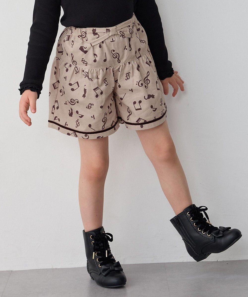 【エニファム/any FAM / KIDS】の音符総柄キュロット インテリア・キッズ・メンズ・レディースファッション・服の通販 founy(ファニー) 　ファッション　Fashion　キッズファッション　KIDS　ボトムス　Bottoms/Kids　おすすめ　Recommend　キュロット　Culottes　ネコ　Cat　ベーシック　Basic　ポケット　Pocket　リボン　Ribbon　A/W・秋冬　Aw・Autumn/Winter・Fw・Fall-Winter　ミルキーベージュ|ID: prp329100004105916 ipo3291000000031562408