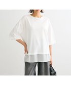 【グリーンパークス/Green Parks】の5分袖裾シアードッキングチュニック White|ID: prp329100004106174 ipo3291000000028183993