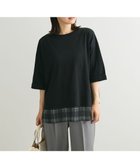 【グリーンパークス/Green Parks】の5分袖裾シアードッキングチュニック Black|ID: prp329100004106174 ipo3291000000028183995