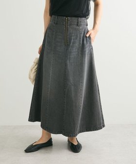 【グリーンパークス/Green Parks】のフロントZIPデニムスカート 人気、トレンドファッション・服の通販 founy(ファニー) ファッション Fashion レディースファッション WOMEN スカート Skirt デニムスカート Denim Skirts A/W・秋冬 Aw・Autumn/Winter・Fw・Fall-Winter デニム Denim フィット Fit フォルム Form フレア Flare フロント Front ポケット Pocket ロング Long |ID:prp329100004107233