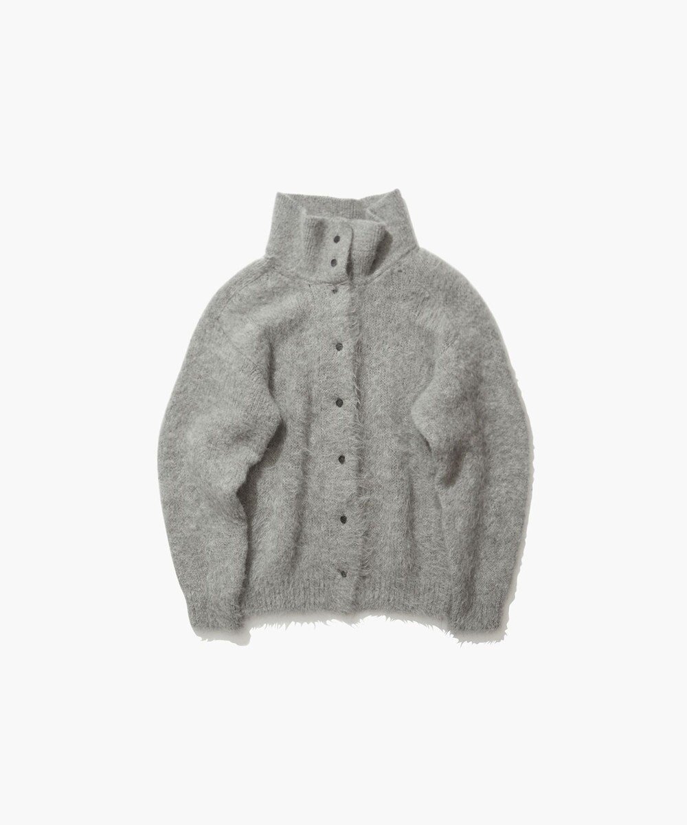 【エイトン/ATON】のALPACA FUR スタンドカラーカーディガン インテリア・キッズ・メンズ・レディースファッション・服の通販 founy(ファニー) 　ファッション　Fashion　レディースファッション　WOMEN　トップス・カットソー　Tops/Tshirt　カーディガン　Cardigans　A/W・秋冬　Aw・Autumn/Winter・Fw・Fall-Winter　カーディガン　Cardigan　スタンド　Stand　ベスト　Vest　レギュラー　Regular　GRAY|ID: prp329100004109749 ipo3291000000027965478