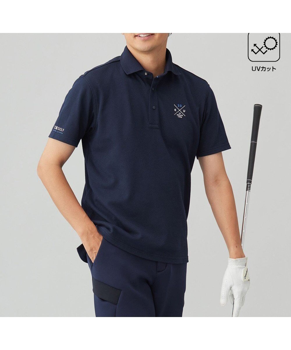 【23区 ゴルフ/23区GOLF / MEN】の【MEN】【吸水速乾/UVカット】ハニカムカノコ半袖ポロシャツ インテリア・キッズ・メンズ・レディースファッション・服の通販 founy(ファニー) 　ファッション　Fashion　メンズファッション　MEN　トップス・カットソー　Tops/Tshirt/Men　シャツ　Shirts　ポロシャツ　Polo Shirts　ゴルフ　Golf　シルバー　Silver　シンプル　Simple　ストレッチ　Stretch　ベーシック　Basic　ポロシャツ　Polo Shirt　エレガント 上品　Elegant　再入荷　Restock/Back In Stock/Re Arrival　半袖　Short Sleeve　吸水　Water Absorption　定番　Standard　A/W・秋冬　Aw・Autumn/Winter・Fw・Fall-Winter　ネイビー系|ID: prp329100004110660 ipo3291000000031875274