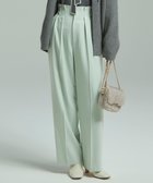 【23区/NIJYUSANKU】のナチュラルストレッチサキソニー タック ワイドパンツ ミント系|ID: prp329100004111965 ipo3291000000035669670