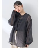 【アースミュージックアンドエコロジー/earth music&ecology】のシアーリボンシャツ 人気、トレンドファッション・服の通販 founy(ファニー) ファッション Fashion レディースファッション WOMEN トップス・カットソー Tops/Tshirt シャツ/ブラウス Shirts/Blouses A/W・秋冬 Aw・Autumn/Winter・Fw・Fall-Winter おすすめ Recommend エアリー Airy フェミニン Feminine フォルム Form フロント Front ポケット Pocket リボン Ribbon thumbnail Black|ID: prp329100004111969 ipo3291000000028001607