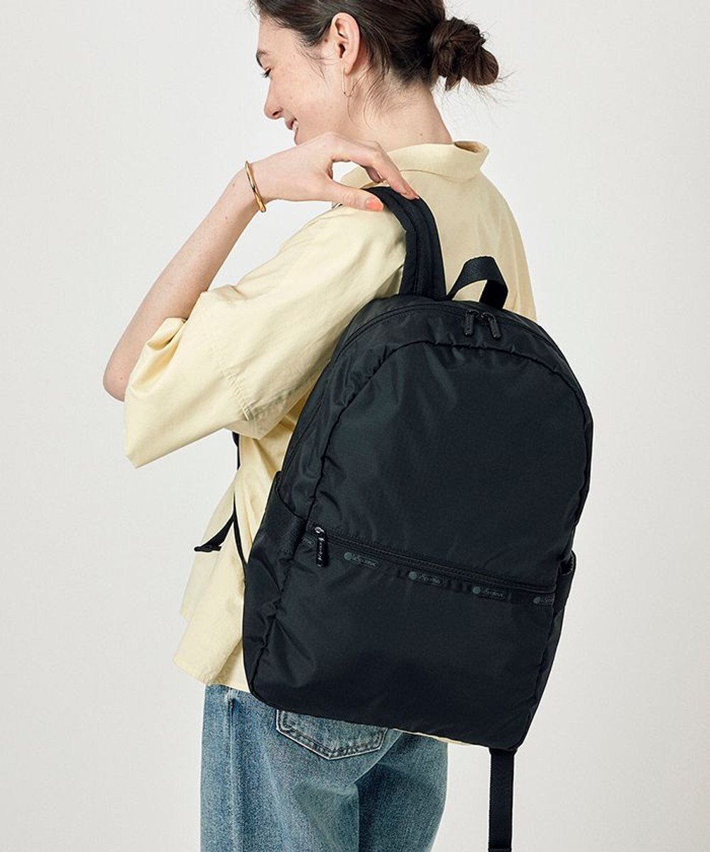 【レスポートサック/LeSportsac】のCARRIER BACKPACK/リサイクルドブラックJP 人気、トレンドファッション・服の通販 founy(ファニー) 　ファッション　Fashion　レディースファッション　WOMEN　バッグ　Bag　軽量　Lightweight　シンプル　Simple　スポーツ　Sports　人気　Popularity　プリント　Print　ポケット　Pocket　メッシュ　Mesh　無地　Plain Color　リュック　Ruck Sack　ワーク　Work　おすすめ　Recommend　旅行　Travel　スーツケース キャリーケース　Suitcase　ビジネス 仕事 通勤　Business　 other-1|ID: prp329100004112045 ipo3291000000028001946