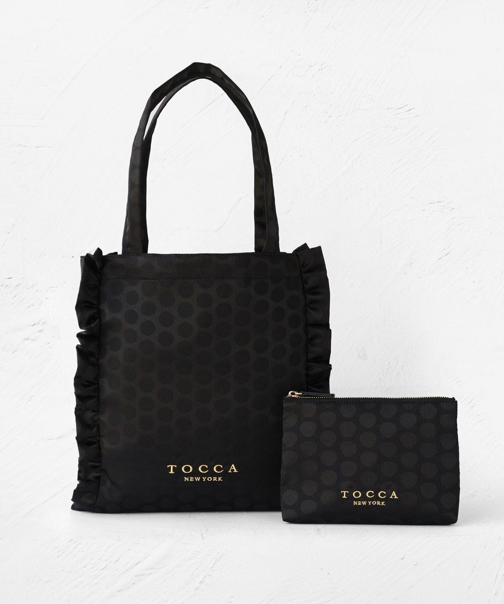 【トッカ/TOCCA】の【ヨンア×大人百花×TOCCAコラボカラー有り】PRECIOUS WAVES BAG WITH POUCH ポーチ付きトートバッグ インテリア・キッズ・メンズ・レディースファッション・服の通販 founy(ファニー) 　ファッション　Fashion　レディースファッション　WOMEN　バッグ　Bag　ポーチ　Pouches　エレガント 上品　Elegant　シンプル　Simple　スパンコール　Sequins　スペシャル　Special　財布　Wallet　雑誌　Magazine　デニム　Denim　トレンド　Trend　ドット　Dot　フェミニン　Feminine　フラット　Flat　フリル　Frills　ポケット　Pocket　ポーチ　Pouch　無地　Plain Color　リュクス　Luxe　レオパード　Leopard　冬　Winter　A/W・秋冬　Aw・Autumn/Winter・Fw・Fall-Winter　NEW・新作・新着・新入荷　New Arrivals　2024年　2024　ビジネス 仕事 通勤　Business　2024-2025秋冬・A/W　Aw/Autumn/Winter/Fw/Fall/2024-2025　ブラックドット|ID: prp329100004113118 ipo3291000000028016396