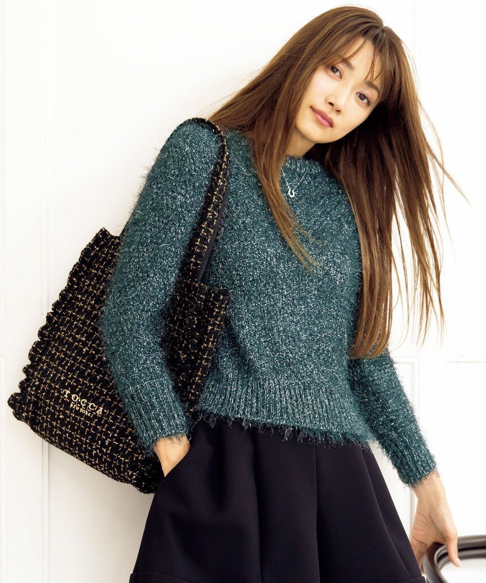 【トッカ/TOCCA】の【ヨンア×大人百花×TOCCAコラボカラー有り】PRECIOUS WAVES BAG WITH POUCH ポーチ付きトートバッグ インテリア・キッズ・メンズ・レディースファッション・服の通販 founy(ファニー) 　ファッション　Fashion　レディースファッション　WOMEN　バッグ　Bag　ポーチ　Pouches　エレガント 上品　Elegant　シンプル　Simple　スパンコール　Sequins　スペシャル　Special　財布　Wallet　雑誌　Magazine　デニム　Denim　トレンド　Trend　ドット　Dot　フェミニン　Feminine　フラット　Flat　フリル　Frills　ポケット　Pocket　ポーチ　Pouch　無地　Plain Color　リュクス　Luxe　レオパード　Leopard　冬　Winter　A/W・秋冬　Aw・Autumn/Winter・Fw・Fall-Winter　NEW・新作・新着・新入荷　New Arrivals　2024年　2024　ビジネス 仕事 通勤　Business　2024-2025秋冬・A/W　Aw/Autumn/Winter/Fw/Fall/2024-2025　ブラックツイード|ID: prp329100004113118 ipo3291000000028463164