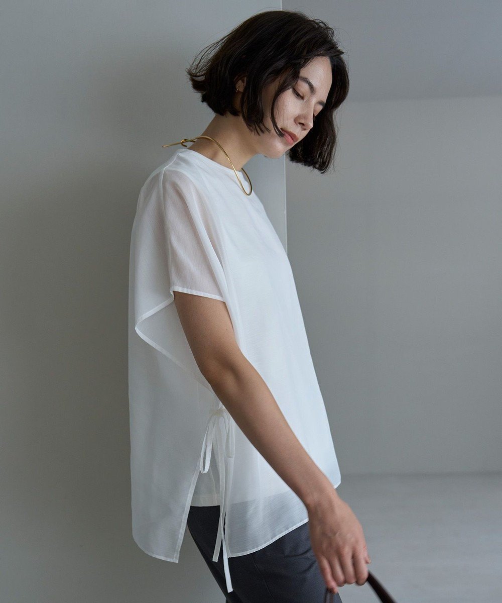 【アンフィーロ 自由区/UNFILO】の【洗える】シアーレイヤード Tシャツ インテリア・キッズ・メンズ・レディースファッション・服の通販 founy(ファニー) 　ファッション　Fashion　レディースファッション　WOMEN　トップス・カットソー　Tops/Tshirt　シャツ/ブラウス　Shirts/Blouses　ロング / Tシャツ　T-Shirts　カットソー　Cut and Sewn　インナー　Inner　ウォッシャブル　Washable　オーガンジー　Organdy　洗える　Washable　カットソー　Cut And Sew　シアー　Sheer　シンプル　Simple　ストレッチ　Stretch　ドレープ　Drape　リボン　Ribbon　A/W・秋冬　Aw・Autumn/Winter・Fw・Fall-Winter　再入荷　Restock/Back In Stock/Re Arrival　おすすめ　Recommend　エレガント 上品　Elegant　オフ|ID: prp329100004113169 ipo3291000000029653919
