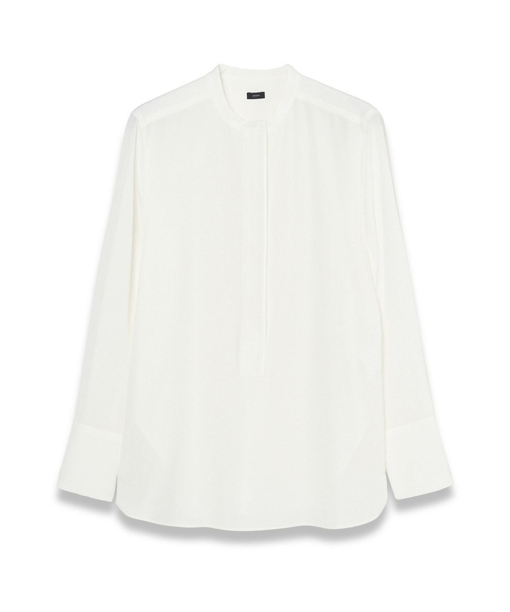 【ジョゼフ/JOSEPH】の【WEB OUTLET限定・洗える】テックデシン モロカンネックブラウス インテリア・キッズ・メンズ・レディースファッション・服の通販 founy(ファニー) 　ファッション　Fashion　レディースファッション　Fashion for Women　トップス・カットソー　Cut & Sew Tops　シャツ・ブラウス・オフィスカジュアル　Elegant Blouses & Button-Ups　洗える　Machine Washable　シルク　Silk, 100% Silk　シンプル　Simple, Minimal　スペシャル　Special, Limited Edition　ドレープ　Drape, Draping Fabric　フィット　Fit, Slim Fit　レギュラー　Regular, Standard Fit　A/W・秋冬　Autumn/Winter　アウトレット　Outlet / Clearance　Ivory|ID: prp329100004118600 ipo3291000000033196656