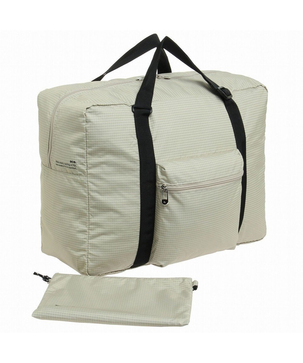 【エースバッグズアンドラゲッジ/ACE BAGS & LUGGAGE】のace. エース フォルケット ボストンバッグ 折りたたみバッグ 31リットル 67159 インテリア・キッズ・メンズ・レディースファッション・服の通販 founy(ファニー) 　ファッション　Fashion　レディースファッション　WOMEN　スーツケース キャリーケース　Suitcase　セットアップ　Set Up　ボストンバッグ　Boston Bag　ポケット　Pocket　旅行　Travel　ベージュ|ID: prp329100004118677 ipo3291000000028072549