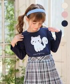 【エニファム/any FAM / KIDS】のミラクルスパンコール長袖Tシャツ ネイビー(ネコ×リス)|ID:prp329100004119009