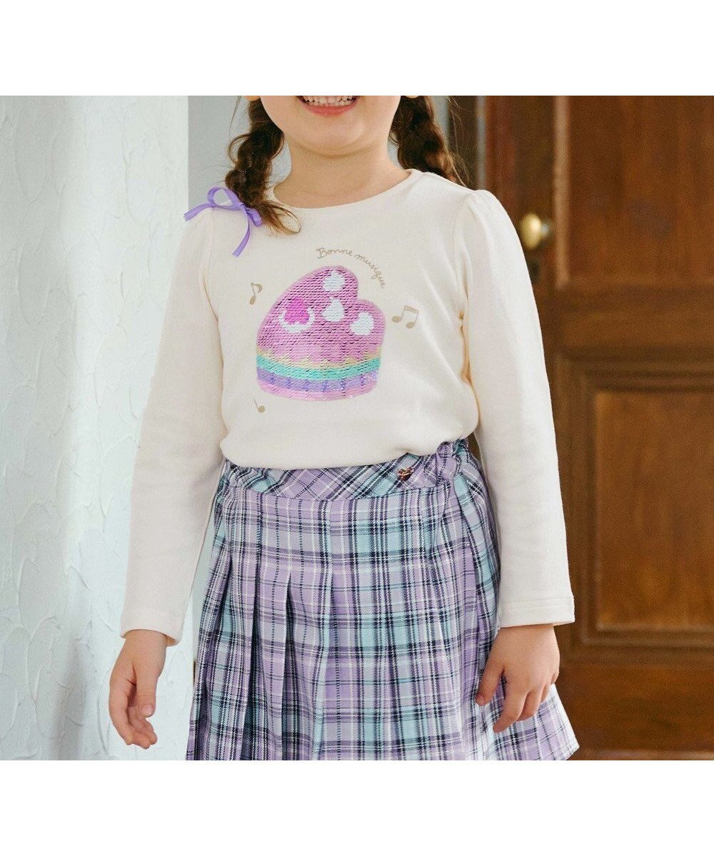 【エニファム/any FAM / KIDS】のミラクルスパンコール長袖Tシャツ インテリア・キッズ・メンズ・レディースファッション・服の通販 founy(ファニー) 　ファッション　Fashion　キッズファッション　KIDS Children’s Clothing　トップス・カットソー　Tops/Tees/Kids　カットソー　Cut And Sew　スパンコール　Sequins　定番　Standard　長袖　Long Sleeve　パターン　Pattern　ポケット　Pocket　モチーフ　Motif　A/W・秋冬　Aw・Autumn/Winter・Fw・Fall-Winter　エクリュ(ケーキ×ピアノ)|ID: prp329100004119009 ipo3291000000032649421