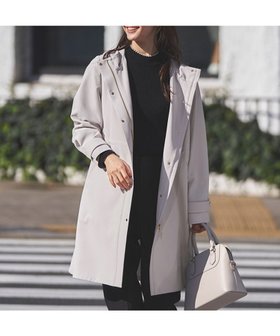 【エニィ スィス/any SiS】の【洗える】フーデットロング アウター 人気、トレンドファッション・服の通販 founy(ファニー) ファッション Fashion レディースファッション WOMEN アウター Coat Outerwear コート Coats ジャケット Jackets A/W・秋冬 Aw・Autumn/Winter・Fw・Fall-Winter ジャケット Jacket ストレッチ Stretch スピンドル Spindle ドット Dot フェミニン Feminine フロント Front ブラウジング Browsing 洗える Washable |ID:prp329100004119079