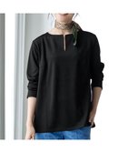 【ティアクラッセ/Tiaclasse】の【洗える】キーネックカットソートップス ブラック|ID: prp329100004119083 ipo3291000000031865418
