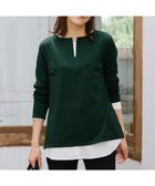 【ティアクラッセ/Tiaclasse】の【洗える】キーネックカットソートップス グリーン|ID: prp329100004119083 ipo3291000000033680723