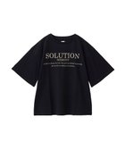 【クラフトスタンダードブティック/CRAFT STANDARD BOUTIQUE】のフレア袖SOLUTIONロゴTee Black|ID: prp329100004119866 ipo3291000000028091344