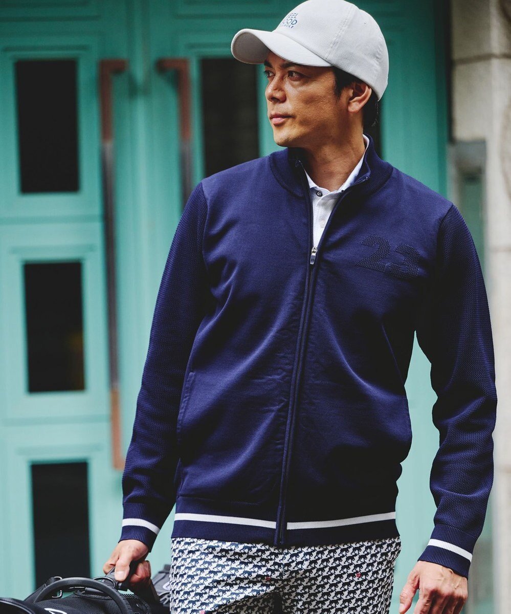 【23区 ゴルフ/23区GOLF / MEN】の【MEN】【ウォッシャブル】フルジップニットブルゾン インテリア・キッズ・メンズ・レディースファッション・服の通販 founy(ファニー) 　ファッション　Fashion　メンズファッション　MEN　トップス・カットソー　Tops/Tshirt/Men　ニット　Knit Tops　A/W・秋冬　Aw・Autumn/Winter・Fw・Fall-Winter　おすすめ　Recommend　インナー　Inner　ウォッシャブル　Washable　ゴルフ　Golf　シンプル　Simple　セーター　Sweater　フロント　Front　ブルゾン　Blouson　メッシュ　Mesh　軽量　Lightweight　ネイビー系|ID: prp329100004120812 ipo3291000000028463030