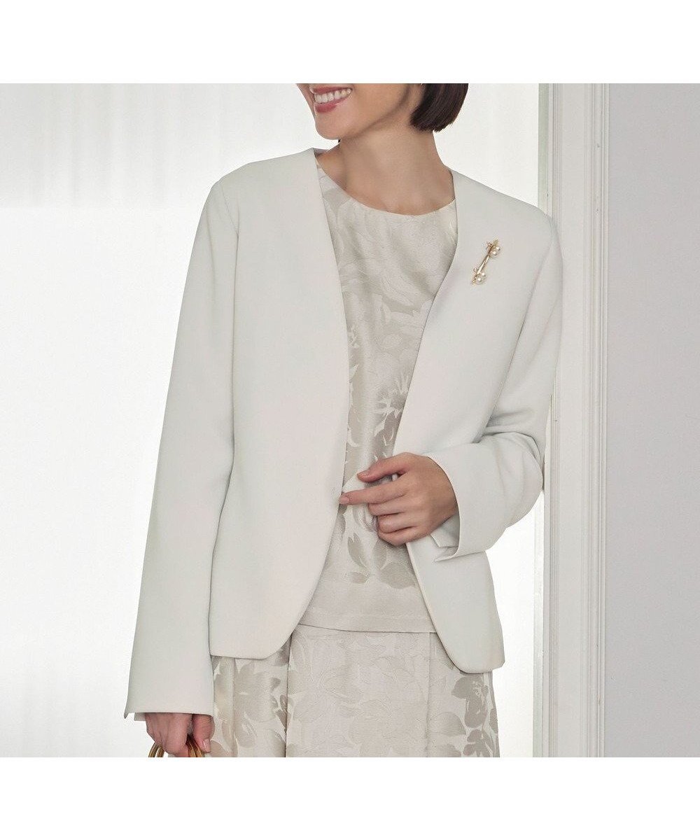 【自由区/JIYU-KU】の【セットアップ対応】トリアセダブルクロスノーカラー ジャケット インテリア・キッズ・メンズ・レディースファッション・服の通販 founy(ファニー) 　ファッション　Fashion　レディースファッション　Fashion for Women　アウター　Coat / Outerwear Collection　レディースジャケット・軽アウター　Jackets　ノーカラージャケット / シンプル上品コーデ　Collarless Jackets　シンプル　Simple, Minimal　ジャケット　Jacket, Outerwear　ストレッチ　Stretch, Stretchy Fabric　セットアップ　Set-Up, Coordinated Outfit　セレモニー　Ceremony　バランス　Balance, Style Balance　フォルム　Silhouette, Form　ベスト　Vest, Waistcoat　ボレロ　Bolero, Short Cardigan　夏　Summer　S/S・春夏　SS, Spring/Summer, Warm Season　A/W・秋冬　Autumn/Winter　ビジネス 仕事 通勤　Business / Work / Commuting　ベージュ|ID: prp329100004122023 ipo3291000000035695483
