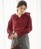 【23区/NIJYUSANKU】の【SLOW/一部店舗限定】テンセルコットンジョーゼット フリル ブラウス ワイン系|ID:prp329100004122111