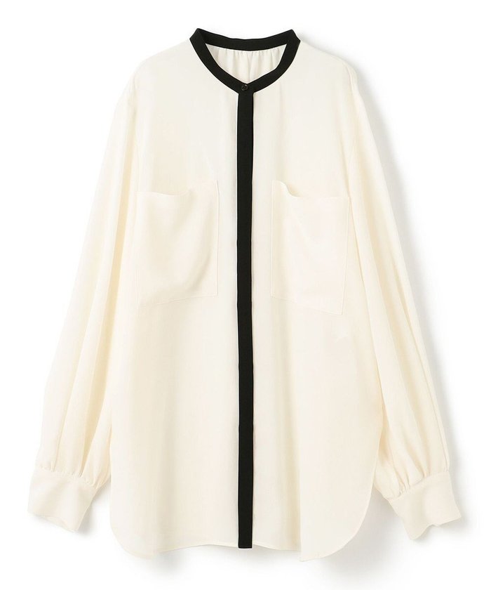 【ベイジ,/BEIGE,】の【洗える】SIBYLLE / 配色カラーロングパフスリーブブラウス インテリア・キッズ・メンズ・レディースファッション・服の通販 founy(ファニー) https://founy.com/ ファッション Fashion レディースファッション WOMEN トップス・カットソー Tops/Tshirt シャツ/ブラウス Shirts/Blouses スタンド Stand ストレッチ Stretch ドレープ Drape フェミニン Feminine ポケット Pocket エレガント 上品 Elegant ビジネス 仕事 通勤 Business 夏 Summer S/S・春夏 Ss・Spring/Summer 洗える Washable A/W・秋冬 Aw・Autumn/Winter・Fw・Fall-Winter 長袖 Long Sleeve |ID: prp329100004123470 ipo3291000000031889233