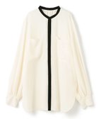 【ベイジ,/BEIGE,】の【洗える】SIBYLLE / 配色カラーロングパフスリーブブラウス Ecru×Black|ID: prp329100004123470 ipo3291000000032650489