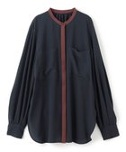 【ベイジ,/BEIGE,】の【洗える】SIBYLLE / 配色カラーロングパフスリーブブラウス Navy×Bordeaux|ID: prp329100004123470 ipo3291000000032650491