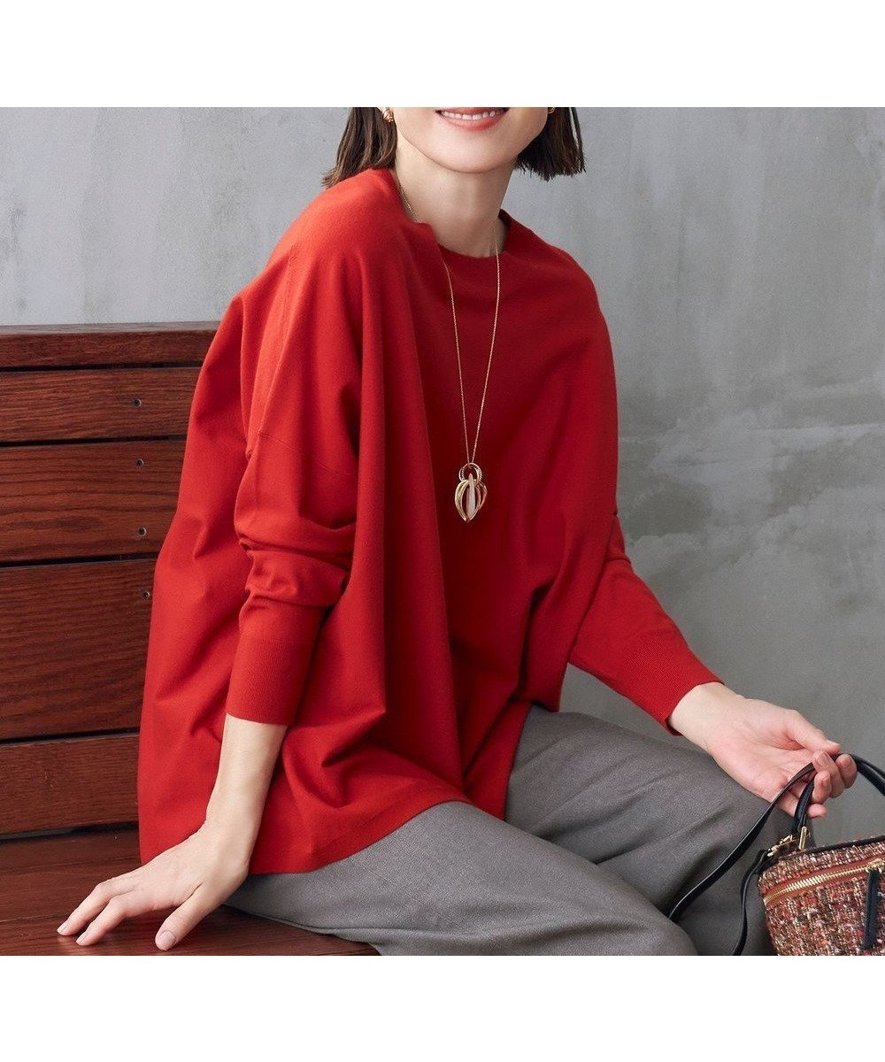 【自由区/JIYU-KU】の【WEB限定カラーあり・洗える】レーヨンストレッチ ニットT インテリア・キッズ・メンズ・レディースファッション・服の通販 founy(ファニー) 　ファッション　Fashion　レディースファッション　WOMEN　トップス・カットソー　Tops/Tshirt　ニット　Knit Tops　インナー　Inner　エレガント 上品　Elegant　シンプル　Simple　ジャケット　Jacket　ストレッチ　Stretch　セーター　Sweater　洗える　Washable　A/W・秋冬　Aw・Autumn/Winter・Fw・Fall-Winter　オレンジ|ID: prp329100004124895 ipo3291000000031647902