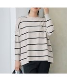 【自由区/JIYU-KU】の【WEB限定カラーあり・洗える】レーヨンストレッチ ニットT ベージュ×ブラック|ID:prp329100004124895