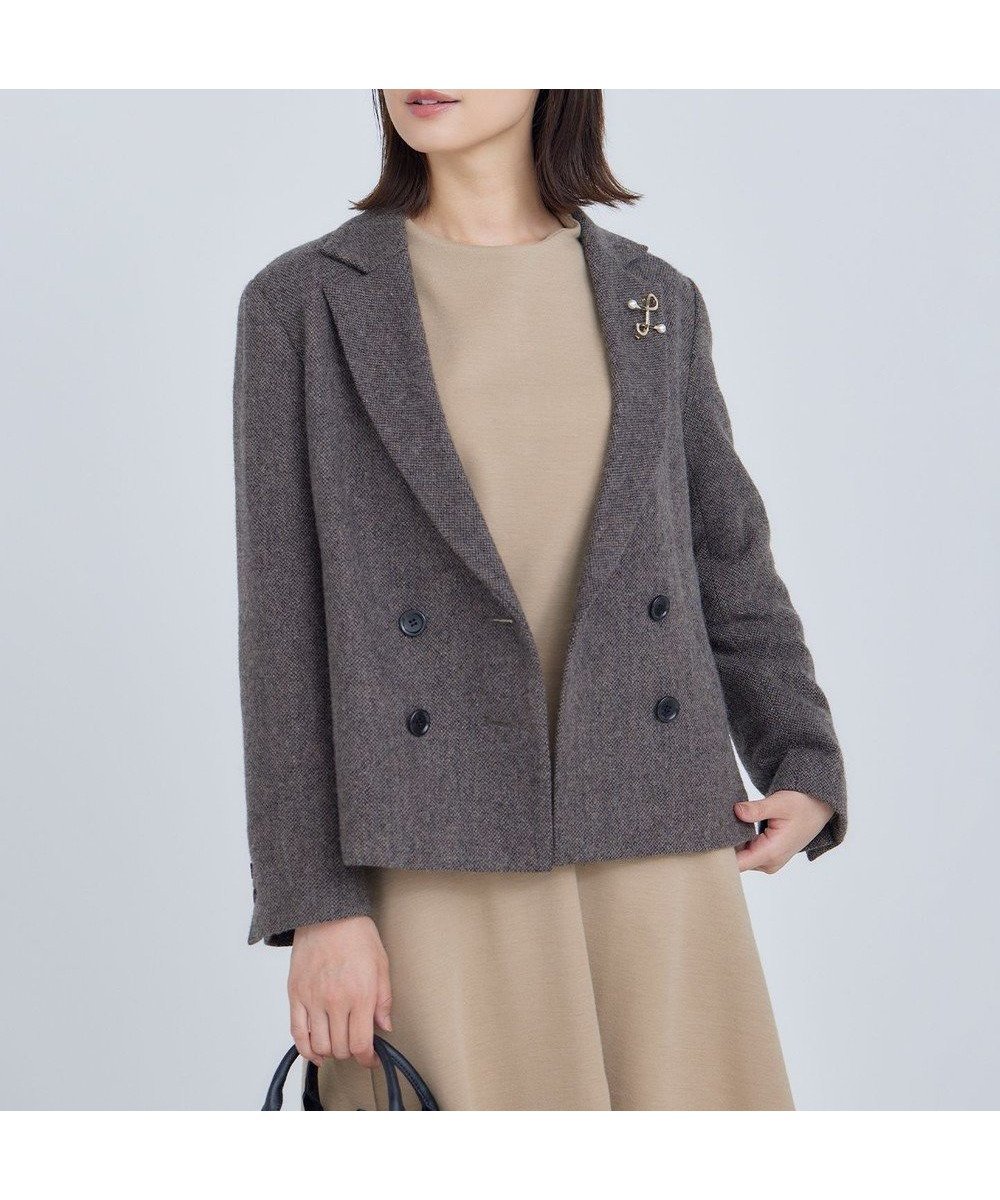 【組曲/KUMIKYOKU】のシックツイード ジャケット インテリア・キッズ・メンズ・レディースファッション・服の通販 founy(ファニー) 　ファッション　Fashion　レディースファッション　WOMEN　アウター　Coat Outerwear　ジャケット　Jackets　テーラードジャケット　Tailored Jackets　クラシカル　Classical　ジャケット　Jacket　ツイード　Tweed　フォルム　Form　A/W・秋冬　Aw・Autumn/Winter・Fw・Fall-Winter　ダークブラウン系3|ID: prp329100004124951 ipo3291000000031975238