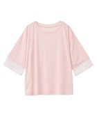 【グリーンパークス/Green Parks】の袖チュールドッキングシアー5分袖プルオーバー Pink|ID: prp329100004124982 ipo3291000000028163902