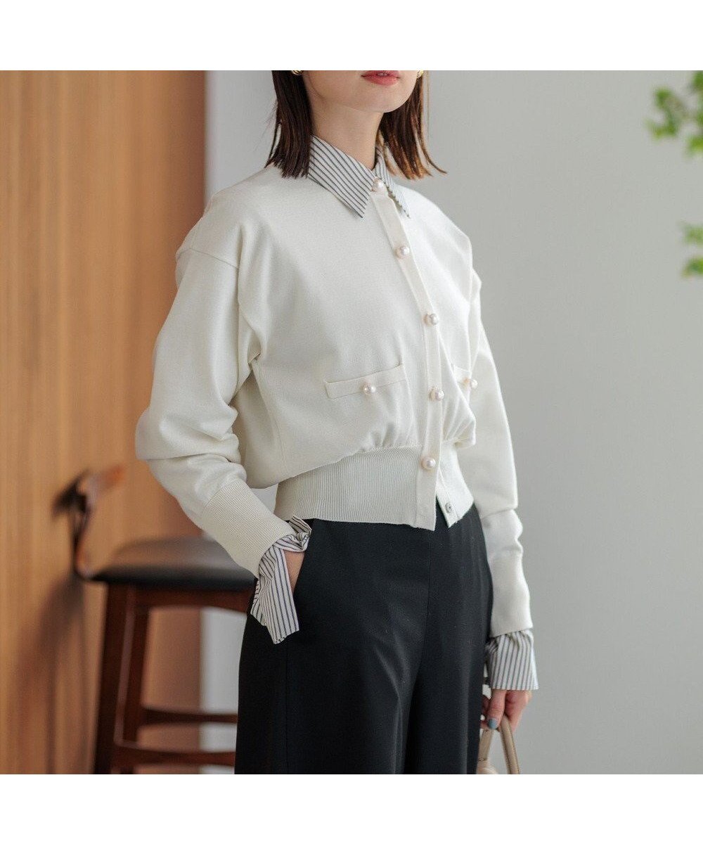 【組曲/KUMIKYOKU】の【WEB限定色あり】ELENA パールボタン ニットジャケット 人気、トレンドファッション・服の通販 founy(ファニー) 　ファッション　Fashion　レディースファッション　WOMEN　カーディガン　Cardigan　クロップド　Cropped　コンパクト　Compact　シンプル　Simple　ジャケット　Jacket　ストレッチ　Stretch　チャーム　Charm　バランス　Balance　パール　Pearl　モダン　Modern　A/W・秋冬　Aw・Autumn/Winter・Fw・Fall-Winter　おすすめ　Recommend　エレガント 上品　Elegant　 other-1|ID: prp329100004125014 ipo3291000000031889863