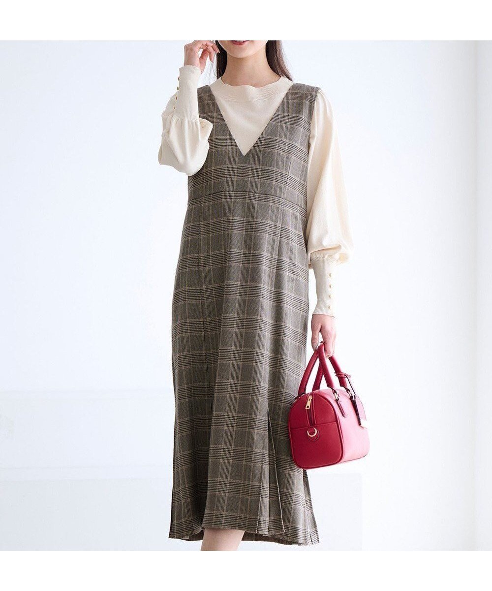 【エニィ スィス/any SiS】の【2SET】チェック ジャンパースカート× ニット 人気、トレンドファッション・服の通販 founy(ファニー) ファッション Fashion レディースファッション Fashion for Women スカート Skirts 秋 Autumn コンパクト Compact, Small Size シンプル Simple, Minimal スリーブ Sleeve, Long Sleeve / Short Sleeve チェック Check, Plaid, Tartan バランス Balance, Style Balance ボックス Boxy, Box Shape マニッシュ Mannish, Boyish A/W・秋冬 Autumn/Winter エレガント 上品 Elegant other-1|ID: prp329100004125017 ipo3291000000034298110