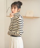 【ウィゴー/WEGO】の【手洗い可】タートルネックニット ホワイトボーダー|ID: prp329100004126707 ipo3291000000029397234