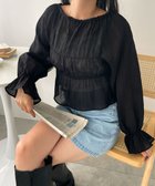 【ウィゴー/WEGO】のマルチWAY楊柳シアーシャーリングリボンブラウス ブラック|ID: prp329100004126720 ipo3291000000028183113