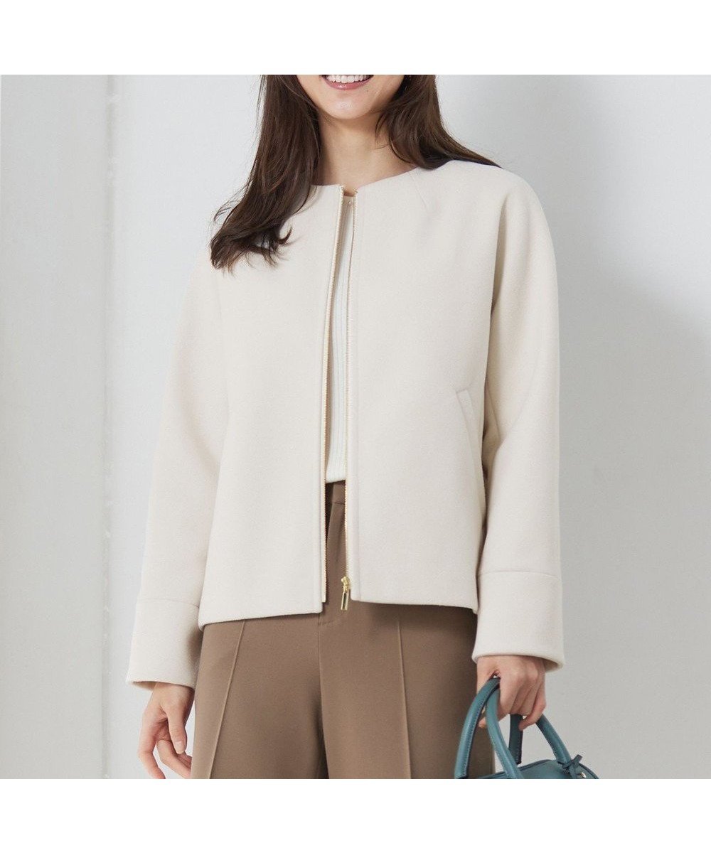 【エニィ スィス/any SiS】のウールライクドルマンショート コート インテリア・キッズ・メンズ・レディースファッション・服の通販 founy(ファニー) 　ファッション　Fashion　レディースファッション　Ladies' Fashion Online　アウター　Coat Outerwear　コート　Coats　ジャケット　Jackets　クラシカル　Classical　ショート　Short　ジャケット　Jacket　ジャージー　Jersey　バランス　Balance　フォルム　Form　フロント　Front　A/W・秋冬　Aw・Autumn/Winter・Fw・Fall-Winter　再入荷　Restock/Back In Stock/Re Arrival　エレガント 上品　Elegant　アイボリー|ID: prp329100004126727 ipo3291000000032665156