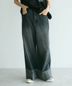 【クラフトスタンダードブティック/CRAFT STANDARD BOUTIQUE】のデニムロールUPワイドストレートパンツ Black|ID: prp329100004126756 ipo3291000000028183312