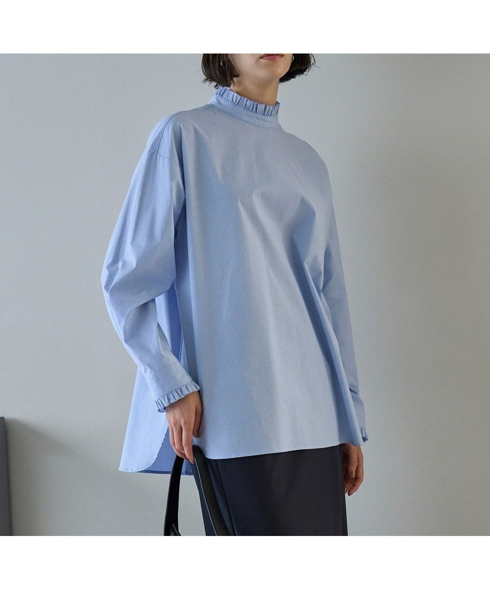 【アンフィーロ 自由区/UNFILO】の【抗菌防臭/洗える】フリルネックシャツ 人気、トレンドファッション・服の通販 founy(ファニー) 　ファッション　Fashion　レディースファッション　Fashion for Women　トップス・カットソー　Cut & Sew Tops　シャツ・ブラウス・オフィスカジュアル　Elegant Blouses & Button-Ups　洗える　Machine Washable　抗菌　Antibacterial, Bacteria-Resistant　雑誌　Magazine, Fashion Magazine　フリル　Frill, Ruffle　ミックス　Mix, Mixed Style　A/W・秋冬　Autumn/Winter　おすすめ　Recommended / Our Picks　 other-1|ID: prp329100004129170 ipo3291000000033489262