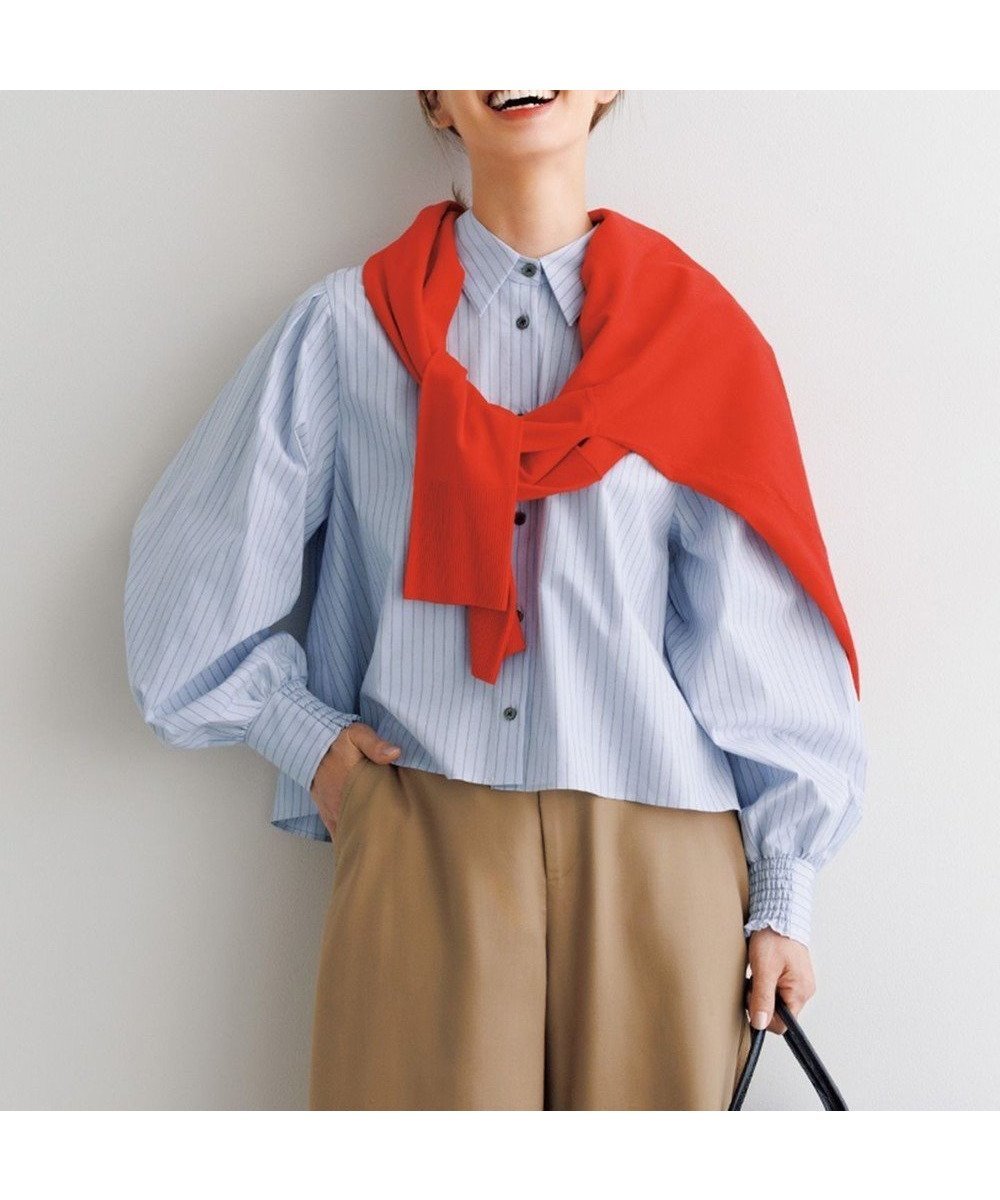 【アンフィーロ 自由区/UNFILO】のボリュームスリーブ クロップドシャツ 人気、トレンドファッション・服の通販 founy(ファニー) 　ファッション　Fashion　レディースファッション　Fashion for Women　トップス・カットソー　Cut & Sew Tops　シャツ・ブラウス・オフィスカジュアル　Elegant Blouses & Button-Ups　ボリューム袖・フリルスリーブブラウス　Voluminous & Ruffle Sleeves / Puffy Sleeve Tops　カフス　Cuff Design　コンパクト　Compact, Small Size　シャーリング　Shirring, Ruched　スリーブ　Sleeve, Long Sleeve / Short Sleeve　ミックス　Mix, Mixed Style　抗菌　Antibacterial, Bacteria-Resistant　A/W・秋冬　Autumn/Winter　 other-1|ID: prp329100004129172 ipo3291000000033646959