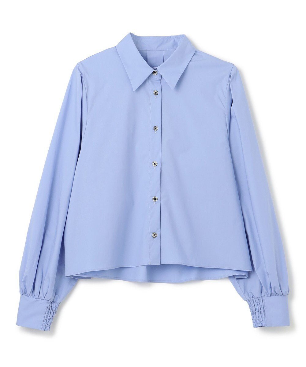 【アンフィーロ 自由区/UNFILO】のボリュームスリーブ クロップドシャツ インテリア・キッズ・メンズ・レディースファッション・服の通販 founy(ファニー) 　ファッション　Fashion　レディースファッション　Fashion for Women　トップス・カットソー　Cut & Sew Tops　シャツ・ブラウス・オフィスカジュアル　Elegant Blouses & Button-Ups　ボリューム袖・フリルスリーブブラウス　Voluminous & Ruffle Sleeves / Puffy Sleeve Tops　カフス　Cuff Design　コンパクト　Compact, Small Size　シャーリング　Shirring, Ruched　スリーブ　Sleeve, Long Sleeve / Short Sleeve　ミックス　Mix, Mixed Style　抗菌　Antibacterial, Bacteria-Resistant　A/W・秋冬　Autumn/Winter　ブルー|ID: prp329100004129172 ipo3291000000033646963