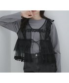【グリーンパークス/Green Parks】の・ELENCARE DUE チュールラッフルベスト Black|ID: prp329100004129190 ipo3291000000031930713