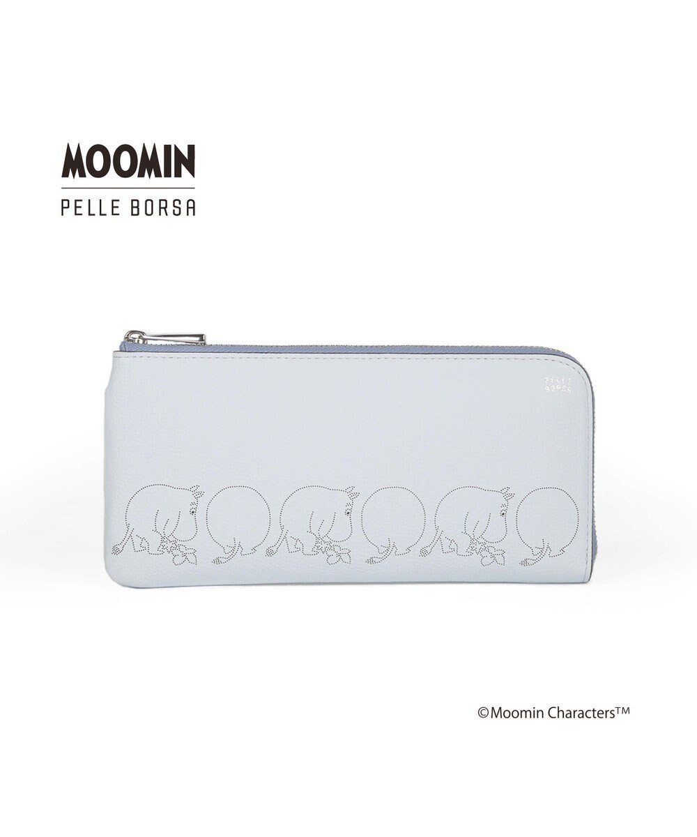 【ペレボルサ/PELLE BORSA】のL字ファスナー長財布 Moomin Dot /2006 ムーミンドット インテリア・キッズ・メンズ・レディースファッション・服の通販 founy(ファニー) 　ファッション　Fashion　レディースファッション　WOMEN　財布　Wallets　キャラクター　Character　財布　Wallet　ドット　Dot　ポケット　Pocket　おすすめ　Recommend　エレガント 上品　Elegant　ライトブルー(LB)|ID: prp329100004130151 ipo3291000000028236071