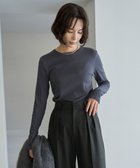 【アンフィーロ 自由区/UNFILO】の【洗える】コットンカシミヤ クルーネックカットソー チャコール|ID: prp329100004131587 ipo3291000000032633128