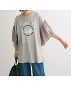 【グリーンパークス/Green Parks】のドッキングフレアスリーブロゴチュニック Gray Mixture|ID: prp329100004131606 ipo3291000000028254000